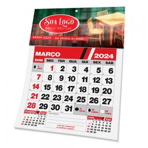 CALENDÁRIO COM CABEÇALHO E MIOLO (9x15cm) CABEÇALHO NO PAPEL COUCÊ 300g| MIOLO NO PAPEL SULFITE 75g| A partir de 100 unidades.  4x0   