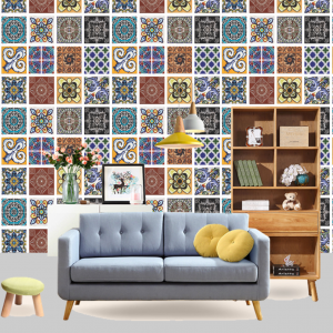 PAPEL DE PAREDE AZULEIJO 0004 ADESIVO VINIL  COLORIDO FOSCO CORTE RETO 