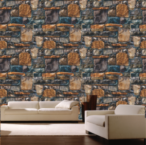 PAPEL DE PAREDE ESTILO PEDRAS 0061 ADESIVO VINIL  COLORIDO FOSCO CORTE RETO 