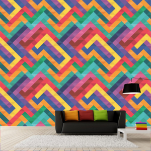 PAPEL DE PAREDE GEOMÉTRICO 00018 ADESIVO VINIL  COLORIDO FOSCO CORTE RETO 
