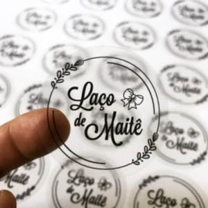 RÓTULOS E ETIQUETAS TRANSPARENTE ADESIVO VINIL (5 x 5 cm)   RECORTE PERSONALIZADO 