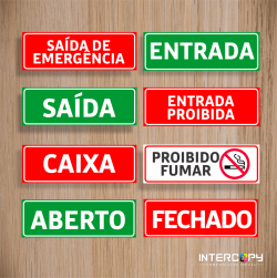 PLACAS PARA SINALIZAÇÃO INTERNA  30x10cm